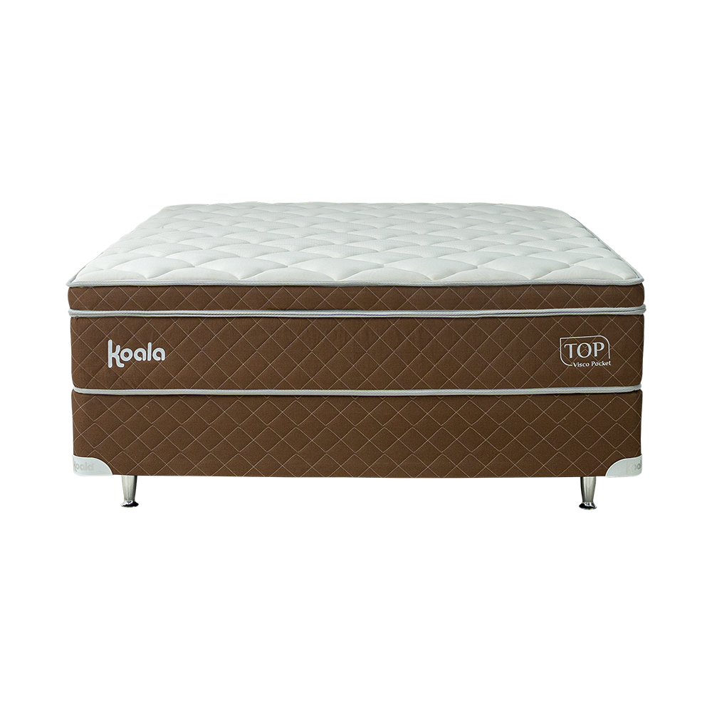 Sommier Koala Top Visco Pocket Marron 140x190 cm