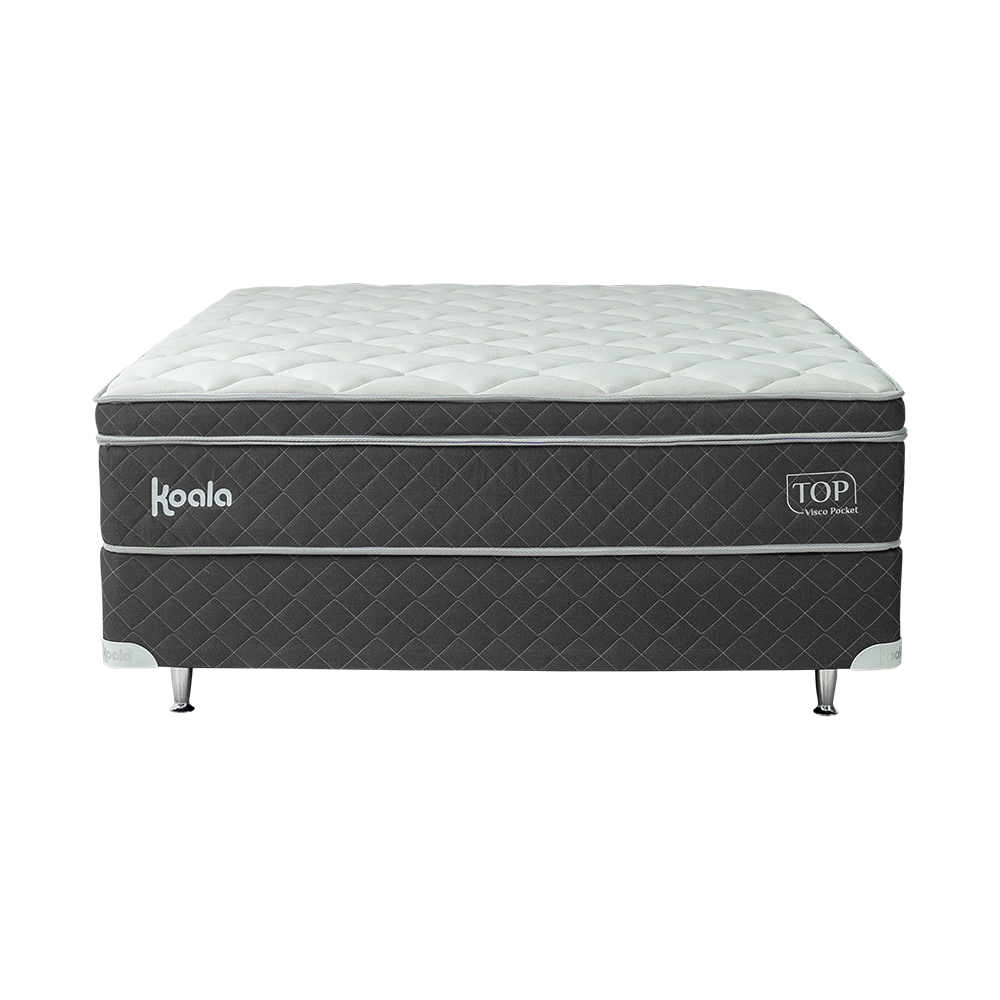 Sommier Koala Top Visco Pocket Gris 140x190 cm